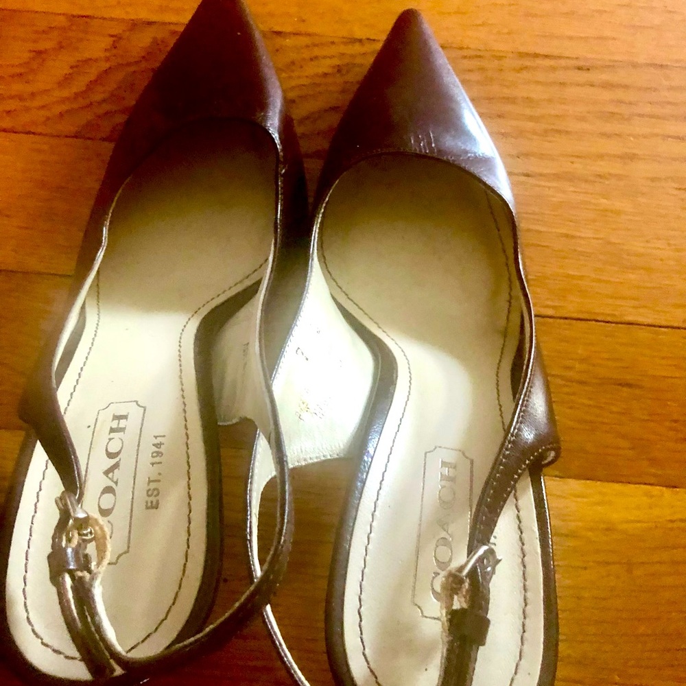 Coach brown leather slingback pumps size 7